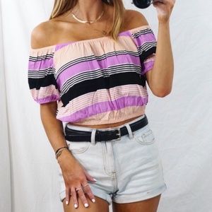 NWT! LA Hearts Boho Off-The-Shoulder Crop Top SM